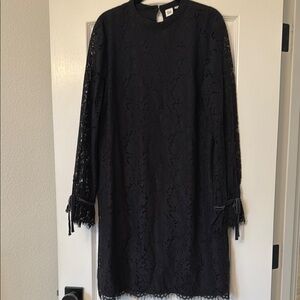 Gap Black Lace Long Sleeve Shift Dress